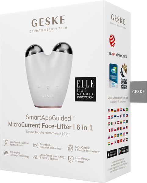 Мікрострумовий підтягувач обличчя GESKE MicroCurrent Face-Lifter 6в1 starlight HB0132 фото