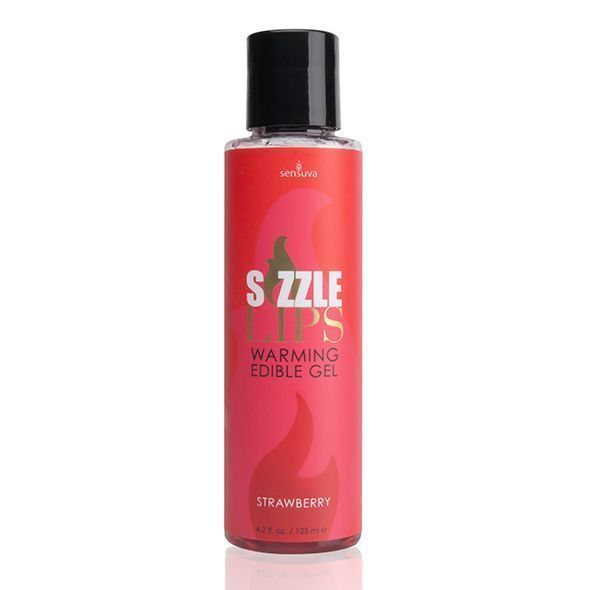 Согревающий массажный гель Sensuva - Sizzle Lips Strawberry (125 мл) SO3210 фото