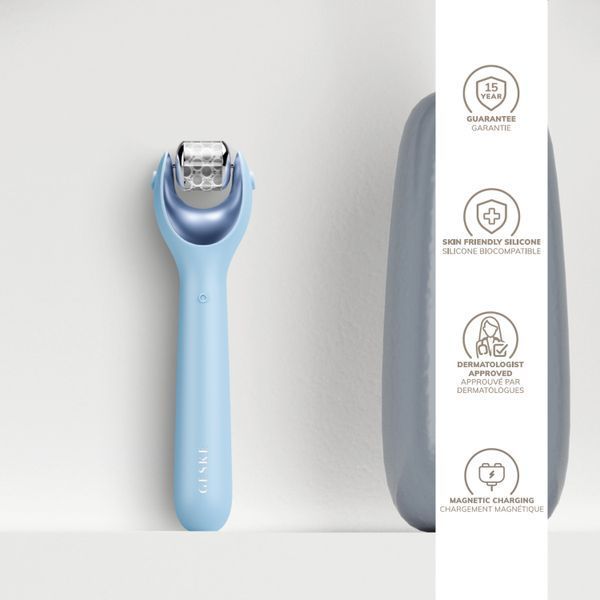 Электронный роллер для лица с микроиглами GESKE MicroNeedle Face Roller 9в1 aquamarine HB0193 фото