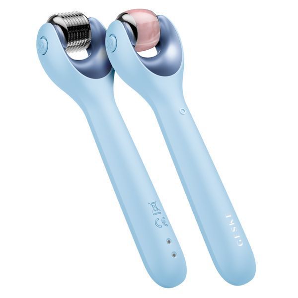 Электронный роллер для лица с микроиглами GESKE MicroNeedle Face Roller 9в1 aquamarine HB0193 фото