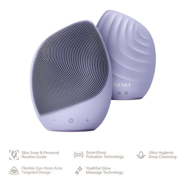 Електронна ультразвукова щітка для обличчя GESKE Sonic Facial Brush 5в1 purple HB0068 фото