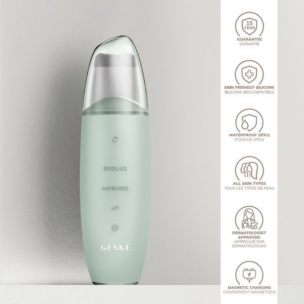 Мікрострумовий скрабер для шкіри та усунення чорних точок GESKE MicroCurrent Skin Scrubber&Blackhead Remover 9в1 green HB0151 фото