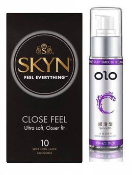 SKYN Close Feel 10 штук и Лубрикант "olo smooth" 60 мл SOS29 фото