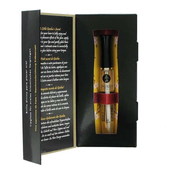 Стимулирующий блеск для губ Shunga LIPGLOSS &ndash; Sparkling Strawberry Wine (10 мл), эффект покалывания SO2554 фото