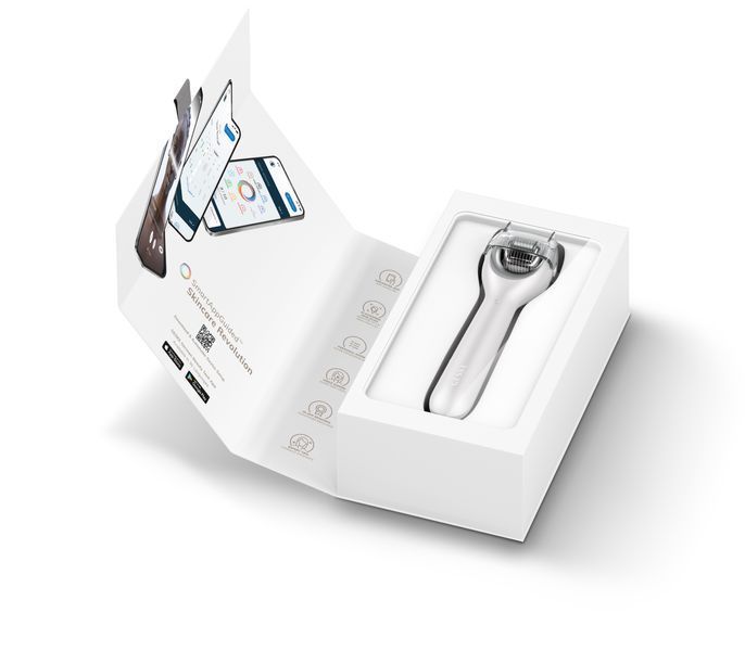 Електронний ролер для обличчя з мікроголками GESKE MicroNeedle Face Roller 9в1 white HB0194 фото