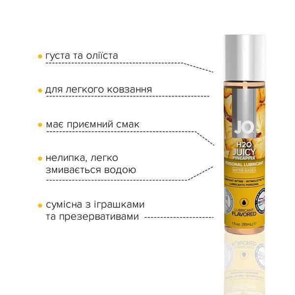 Змазка на водній основі System JO H2O &mdash; Juicy Pineapple (30 мл) без цукру, рослинний гліцерин SO1473 фото