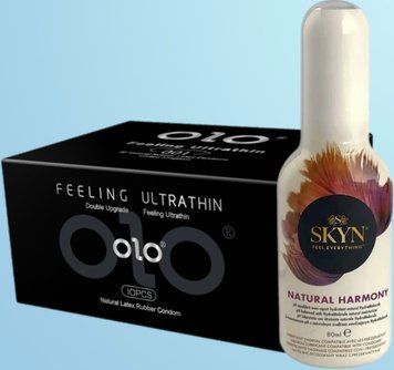 Набор OLO - ультратонкий -001 (10 штук) + Лубрикант Skyn ​​Natural Harmony 80 мл SOS4505 фото
