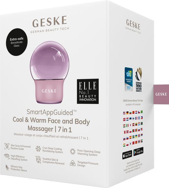 Масажер для обличчя і тіла GESKE Cool&Warm Face and Body Massager 7в1 pink HB0302 фото