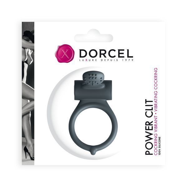 Ерекційне кільце Dorcel Power Clit Black V2 з вібрацією та язичком з щіточкою MD1410 фото