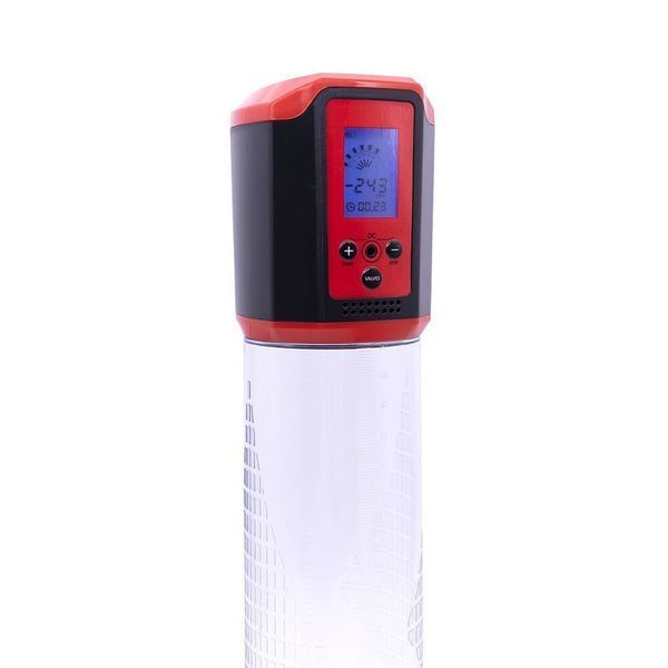 Автоматична вакуумна помпа Men Powerup Passion Pump Red, LED-табло, перезаряджається, 8 режимів SO6226 фото