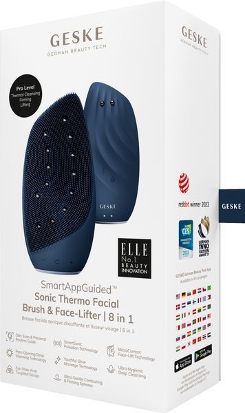Очистительная щетка для лица GESKE Sonic Thermo Facial Brush&Face-Lifter 8в1 midnight HB0089 фото