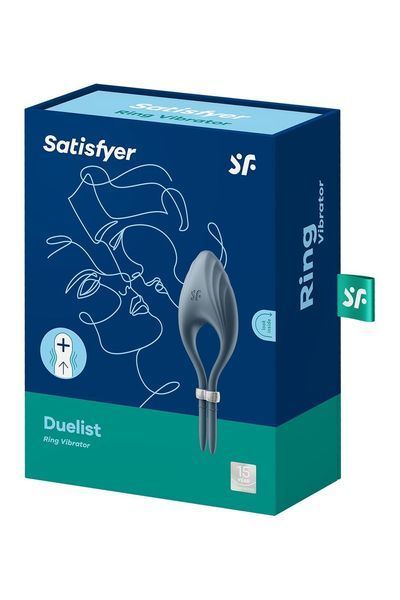Эрекционное виброкольцо-лассо Satisfyer Duelist Dark Blue, 10 режимов, мощный мотор SO6276 фото