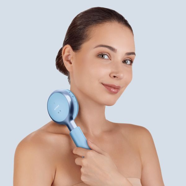 Звукова світлодіодна щітка для всього тіла GESKE Sonic LED Full-Body Brush&Intensive Exfoliator 9в1 aquamarine HB0384 фото