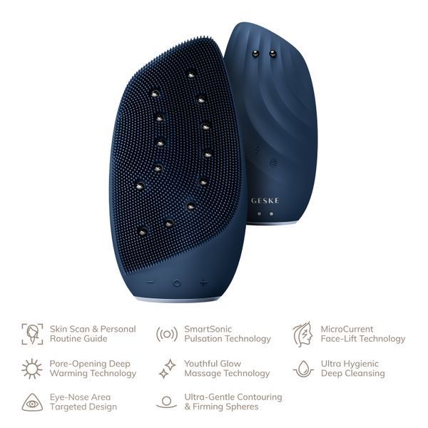 Очистительная щетка для лица GESKE Sonic Thermo Facial Brush&Face-Lifter 8в1 midnight HB0089 фото
