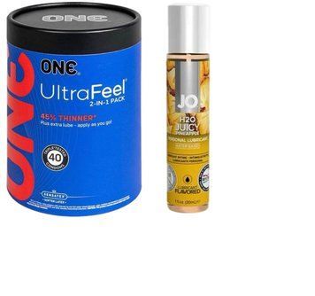ONE UltraFeel 2-в-1. 40 шт+ Лубрикант на водній основі System JO H2O &mdash; JUICY PINEAPPLE 30 мл. SOS6439 фото