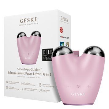 Микротоковый подтягиватель лица GESKE MicroCurrent Face-Lifter 6в1 pink HB0137 фото