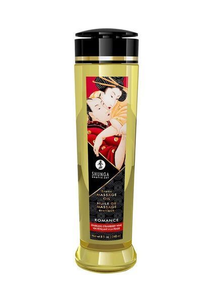 Масажна олія Shunga Romance &ndash; Sparkling Strawberry Wine (240 мл) натуральна зволожувальна SO3935 фото