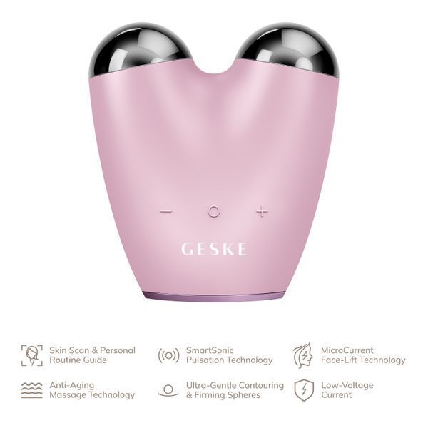 Микротоковый подтягиватель лица GESKE MicroCurrent Face-Lifter 6в1 pink HB0137 фото
