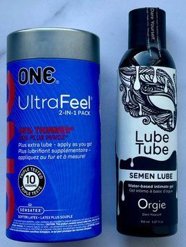 Набір ONE UltraFeel 2-in-1 10 шт - Лубрикант SEMEN LUBE intimate gel, 150 мл Orgie SOS3328 фото