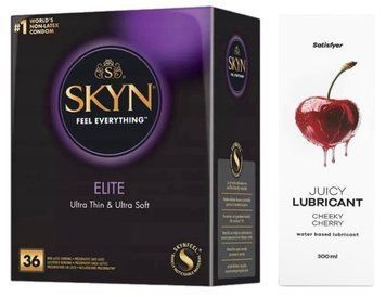 Набір Лубрикант Satisfyer Cheeky Cherry 300 мл + SKYN Elite 36 шт. SOS12798 фото