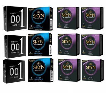 Набір з 36 шт : Skyn - Elite 18 шт , Extra Lube 9 шт та OLO Black 9 шт SOS284 фото
