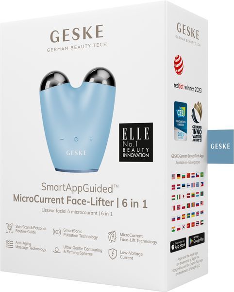 Микротоковый подтягиватель лица GESKE MicroCurrent Face-Lifter 6в1 aquamarine HB0138 фото