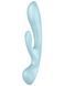 Двосторонній вібратор-кролик Satisfyer Triple Oh Light Blue, 3 мотори, руків&rsquo;я-масажер SO7781 фото 1