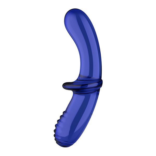 Двухсторонний стеклянный дилдо Satisfyer Double Crystal Light blue, боросиликатное стекло, унисекс SO8787 фото