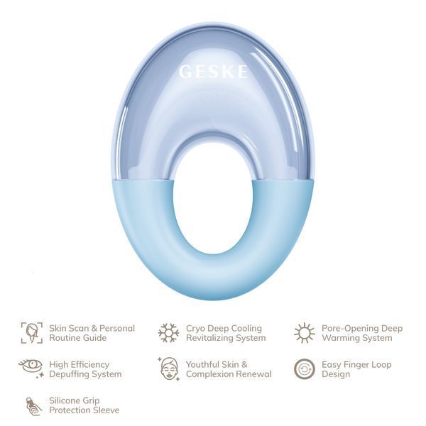 Масажер для очей GESKE Cool&Warm Eye Massager 7в1 aquamarine HB0307 фото