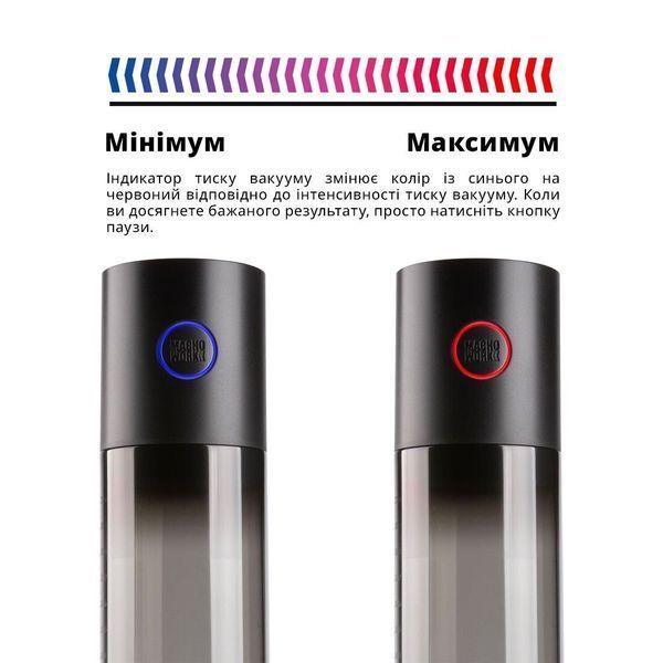 Автоматична вакуумна помпа Otouch MACHO WORK 1, 2 кільця 26 мм і 36 мм, LED-індикатор, до 20 см SO9390 фото