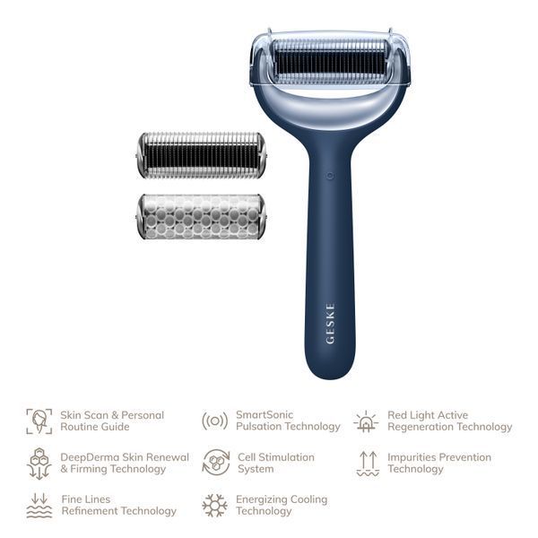 Электронный роллер для лица и тела с микроиглами GESKE MicroNeedle Face&Body Roller 8в1 midnight HB0199 фото