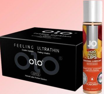 Набор OLO - ультратонкие -001 (10 штук) + Лубрикант System JO - Peachy Lips (30 мл) SOS4554 фото
