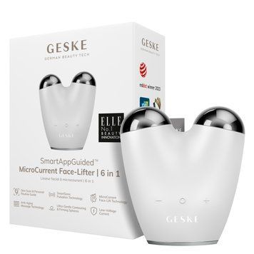 Микротоковый подтягиватель лица GESKE MicroCurrent Face-Lifter 6в1 white HB0139 фото