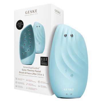 Очистительная щетка для лица GESKE Sonic Thermo Facial Brush&Face-Lifter 8в1 turquoise HB0092 фото