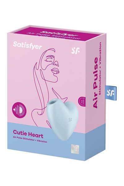 Вакуумный стимулятор-сердечко с вибрацией Satisfyer Cutie Heart Blue SO6287 фото