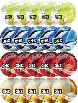 Набір з 20 шт ONE Color Sensations + ONE Fresh Mint + ONE Chocolate Strawberry + ONE Banana Split SOS8221 фото
