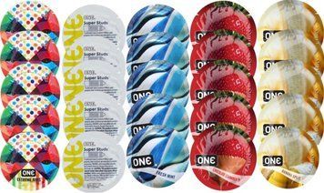 Набір з 25 шт One Extreme ribs + ONE Super Studs + ONE Fresh Mint + ONE Chocolate Strawberry + ONE Banana Split SOS8271 фото