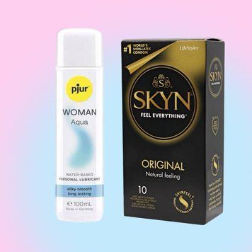 Набір SKYN Original 10 шт та Лубрикант pjur Woman Aqua 100 мл SOS4373 фото