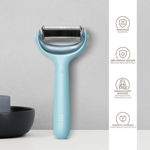 Электронный роллер для лица и тела с микроиглами GESKE MicroNeedle Face&Body Roller 8в1 turquoise HB0202 фото