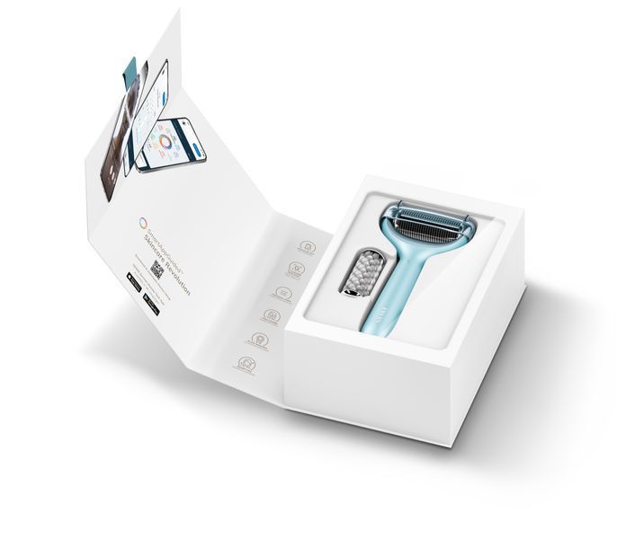 Электронный роллер для лица и тела с микроиглами GESKE MicroNeedle Face&Body Roller 8в1 turquoise HB0202 фото
