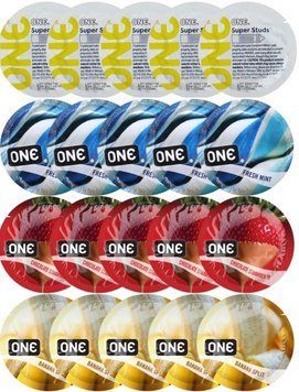 Набір з 20 шт 𝐎𝐍𝐄 𝐒𝐮𝐩𝐞𝐫 𝐒𝐭𝐮𝐝𝐬 + ONE Fresh Mint + ONE Chocolate Strawberry + ONE Banana Split SOS8220 фото