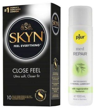 Комплект SKYN Close Feel 10 шт + Pjur MED Repair Glide 100 мл SOS13179 фото