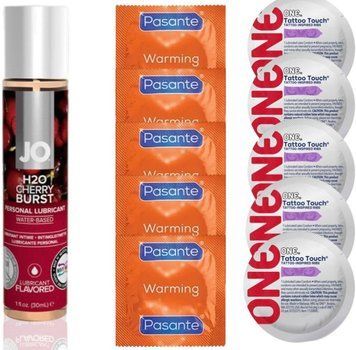набор 10 шт Pasante + ONE + System JO H2O Cherry Burst (30 мл) SOS4631 фото