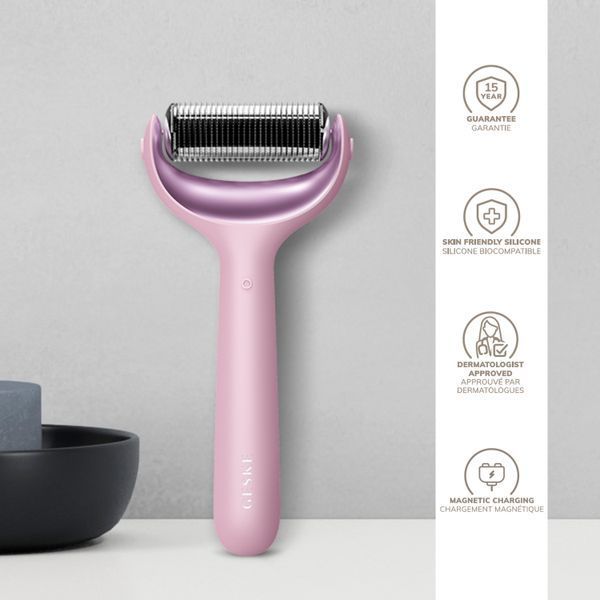 Электронный роллер для лица и тела с микроиглами GESKE MicroNeedle Face&Body Roller 8в1 pink HB0203 фото