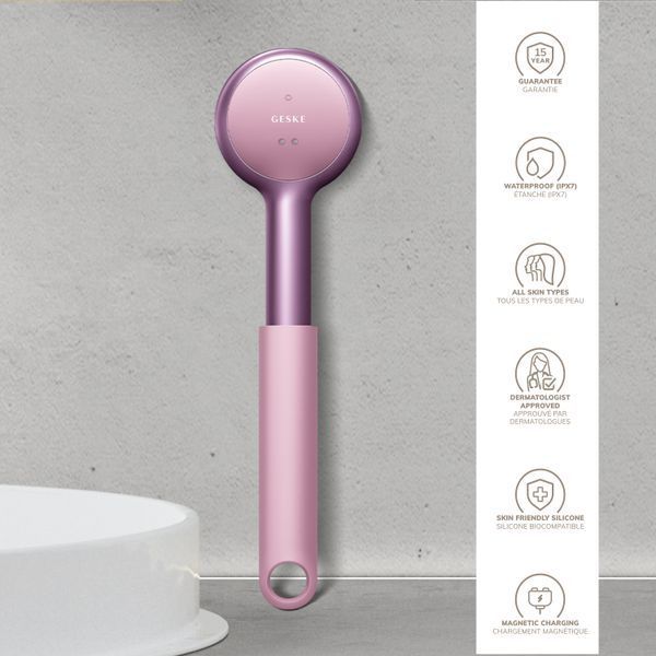 Звуковая светодиодная щетка для всего тела GESKE Sonic LED Full-Body Brush&Intensive Exfoliator 9в1 pink HB0390 фото
