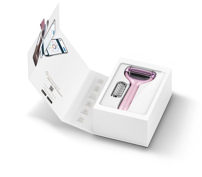 Электронный роллер для лица и тела с микроиглами GESKE MicroNeedle Face&Body Roller 8в1 pink HB0203 фото