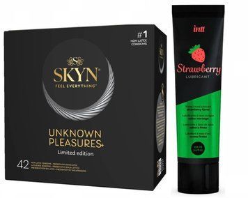 Набор : SKYN Pleasures 42 шт и Лубрикант Intt Strawberry (100 мл) SOS77 фото