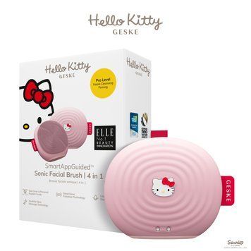 Электронная ультразвуковая щетка для лица GESKE Sonic Facial Brush 4в1 Hello Kitty pink HB0243 фото