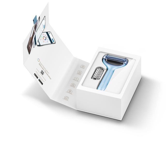Електронний ролер для обличчя та тіла з мікроголками GESKE MicroNeedle Face&Body Roller 8в1 aquamarine HB0204 фото