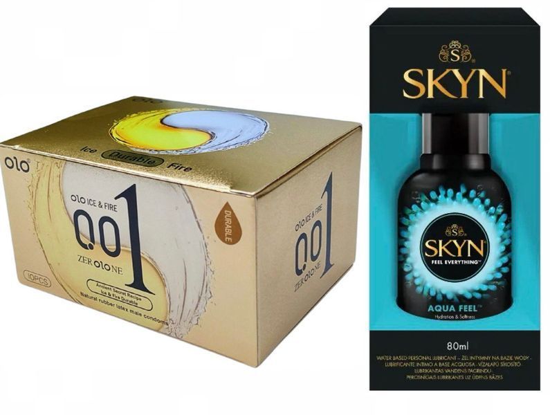 Набір: OLO термоефект 10 шт. + Лубрикант SKYN AQUA FEEL 80МЛ SOS11993 фото